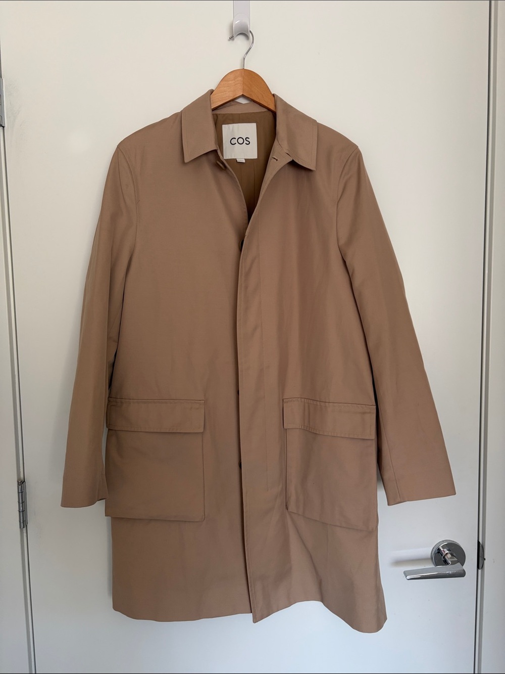 COS Men's Light Brown Single-Breasted Trench Coat
